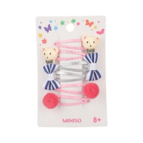 Broche de cabello 6pcs pompón