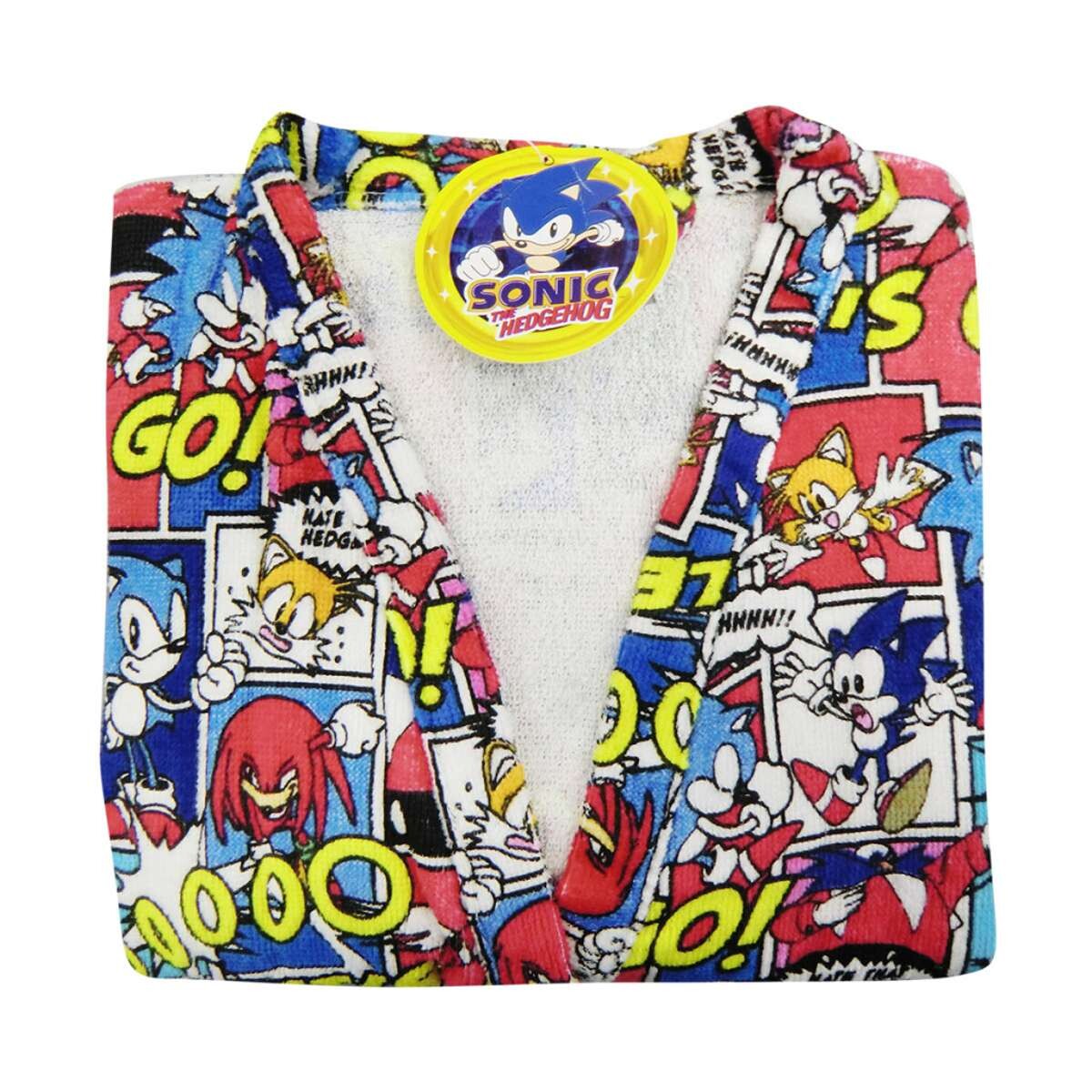 Bata de Baño Infantil Velour Sonic Talle P al G - Multicolor 
