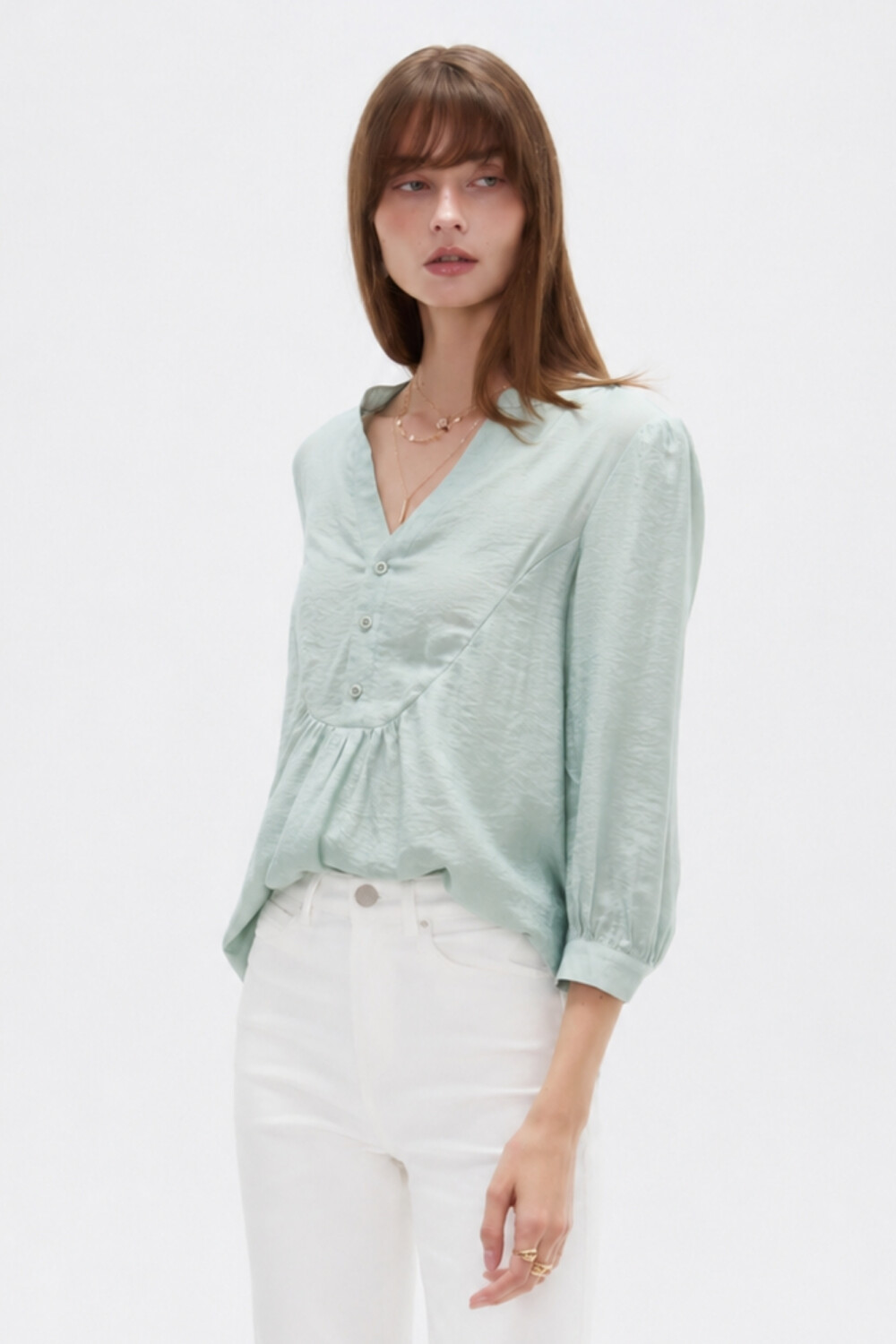 Blusa Qurel Verde Grisaceo