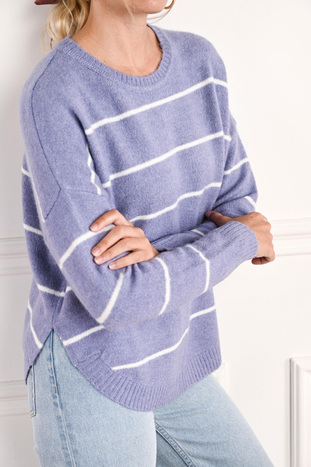 Sweater Rayado Lila