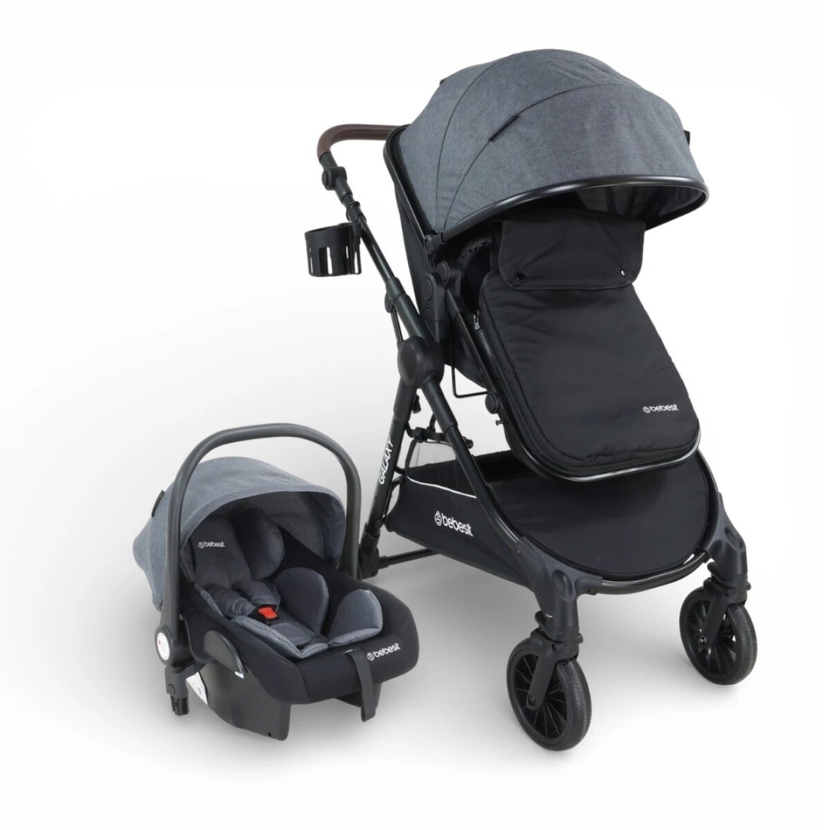 Coche Travel System Galaxy Con Baby Silla I-Size Bebesit - GRIS 