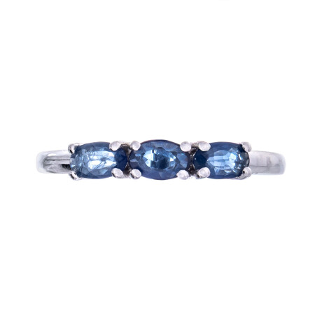 Anillo de Plata rodina, zafiro Natural Anillo de Plata rodina, zafiro Natural