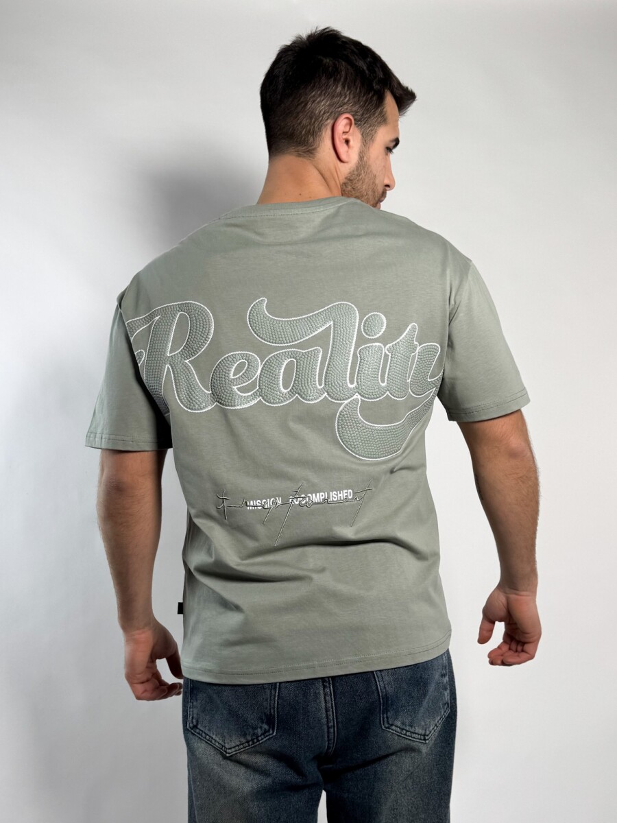 Remera oversize con estampa con relieve Bal - Verde 