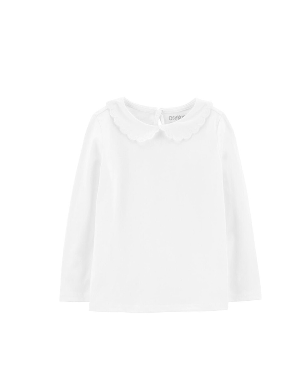 Blusa Oshkosh Manga Larga Cuello Mago Bordado - BLANCO 