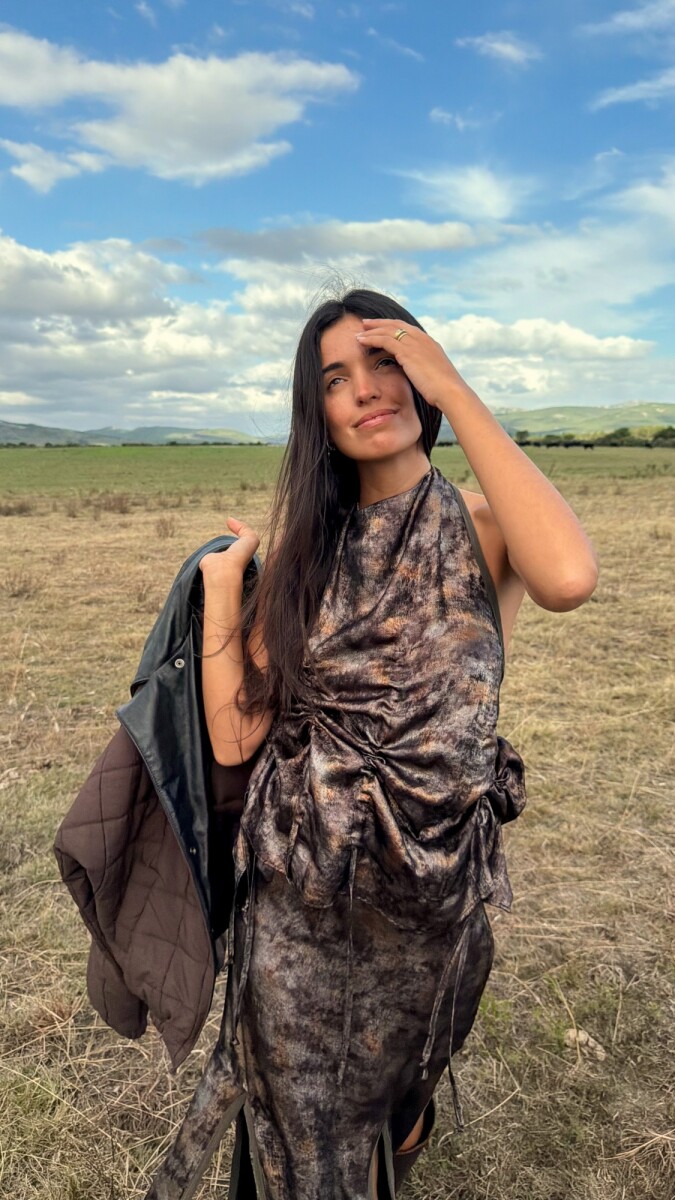 Frunce Top - Cobre / Verde 