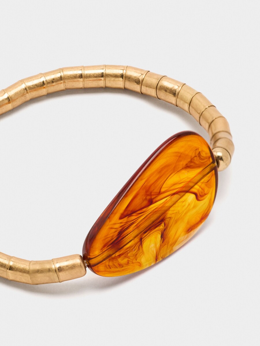Pulsera Elástica Con Detalle Efecto Piedra marron