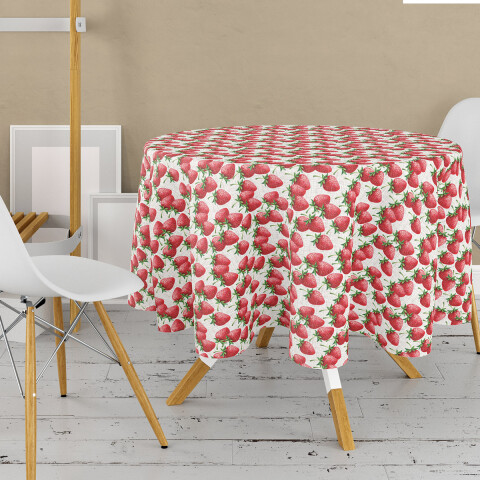 Mantel Redondo Waterproof Home Class 160 cm 3672 FRUTILLAS
