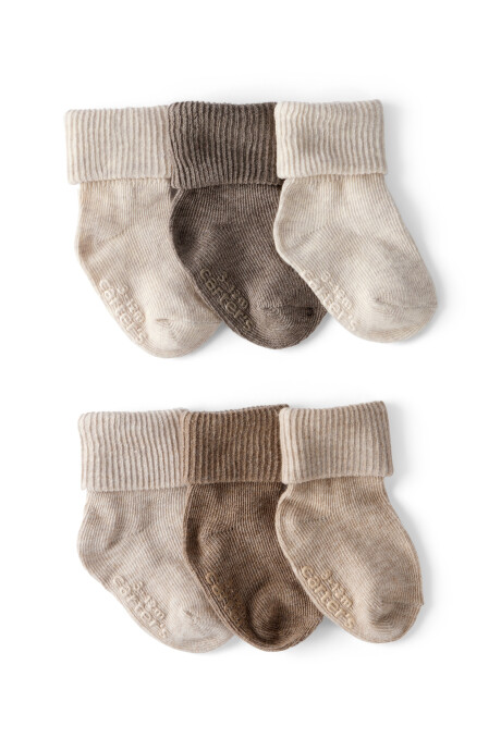 Pack seis pares de medias de algodón, con puños Sin color