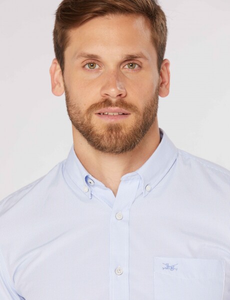 CAMISA RAYADA Celeste