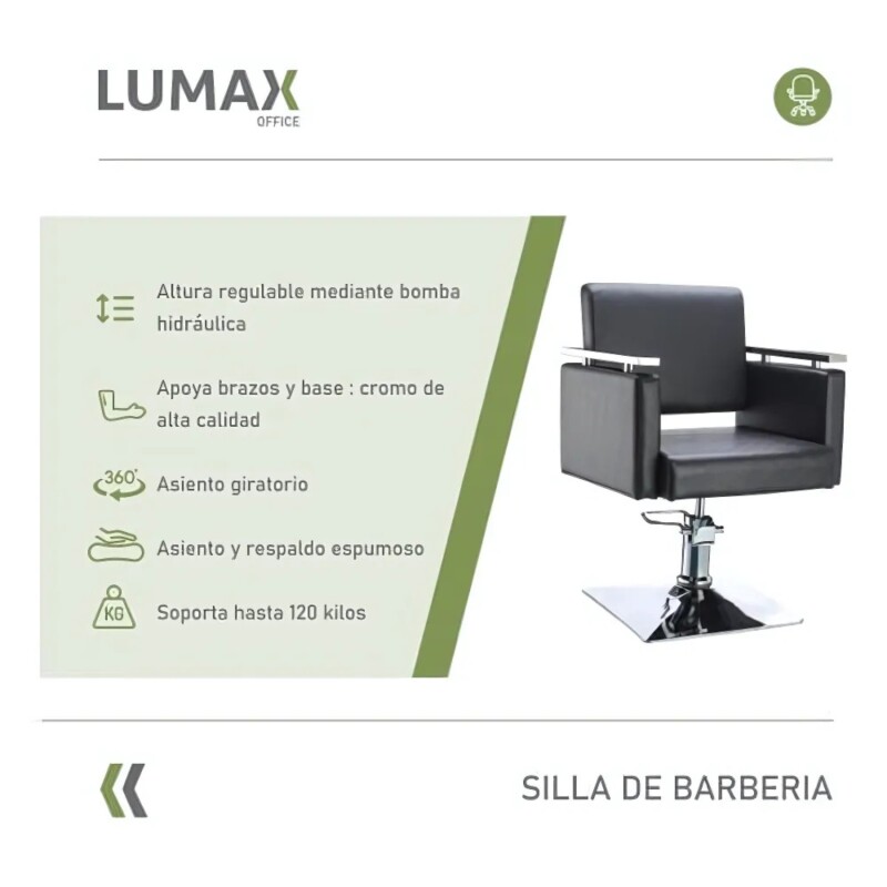 Sillon de Peluqueria y Barberia Hidraulico Giratorio Negro
