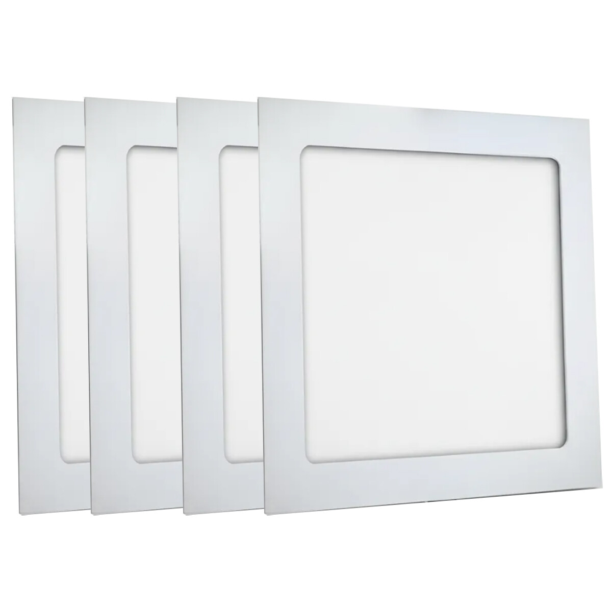 Panel De Techo Pack X4 Plafón Cuadrado Luz Blanco Blanco 