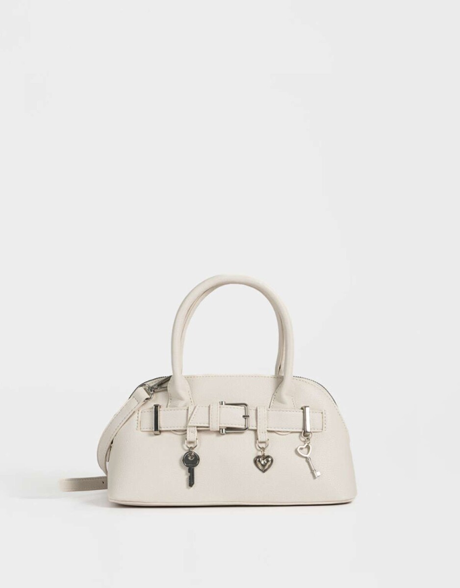 Cartera Mini Bowling - Blanco Crudo 