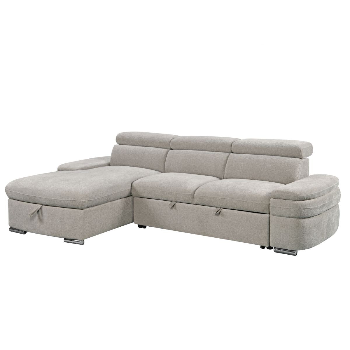 Rinconera Nikos - Tela Microfibra - Chaise izquierdo - City 451 (Gris) 