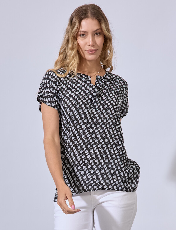 Blusa Print NEGRO/BLANCO