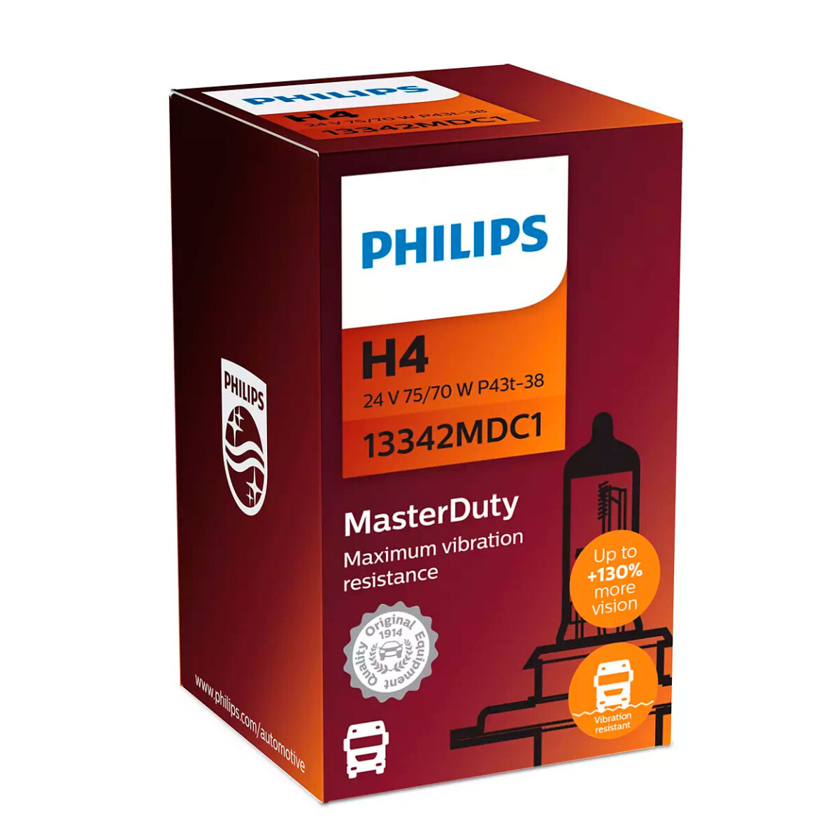 LAMPARA - HALOGENA 24V 75/70W H4 P43T MASTER DUTY REFORZADA PHILIPS 