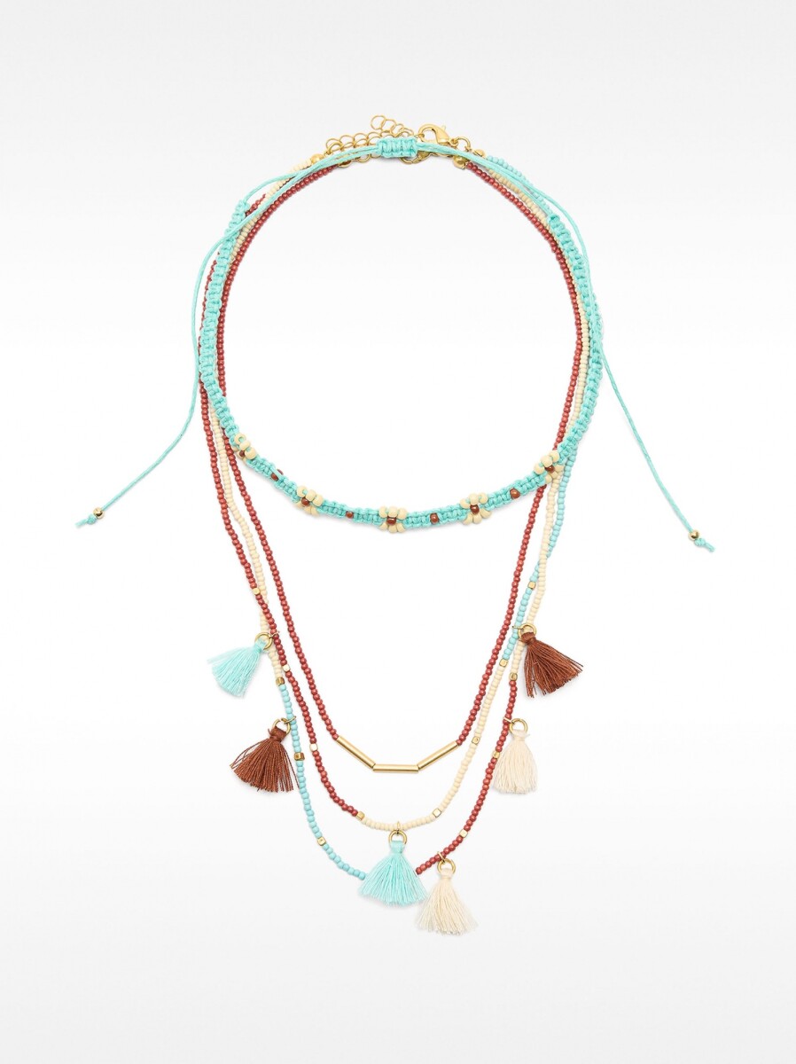 Set De Collares Con Borlas - multicolor 