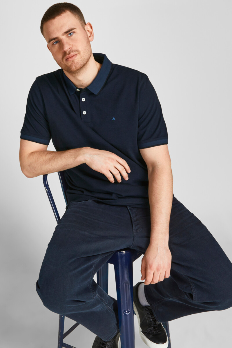 PLUS SIZE POLO LISO Dark Navy