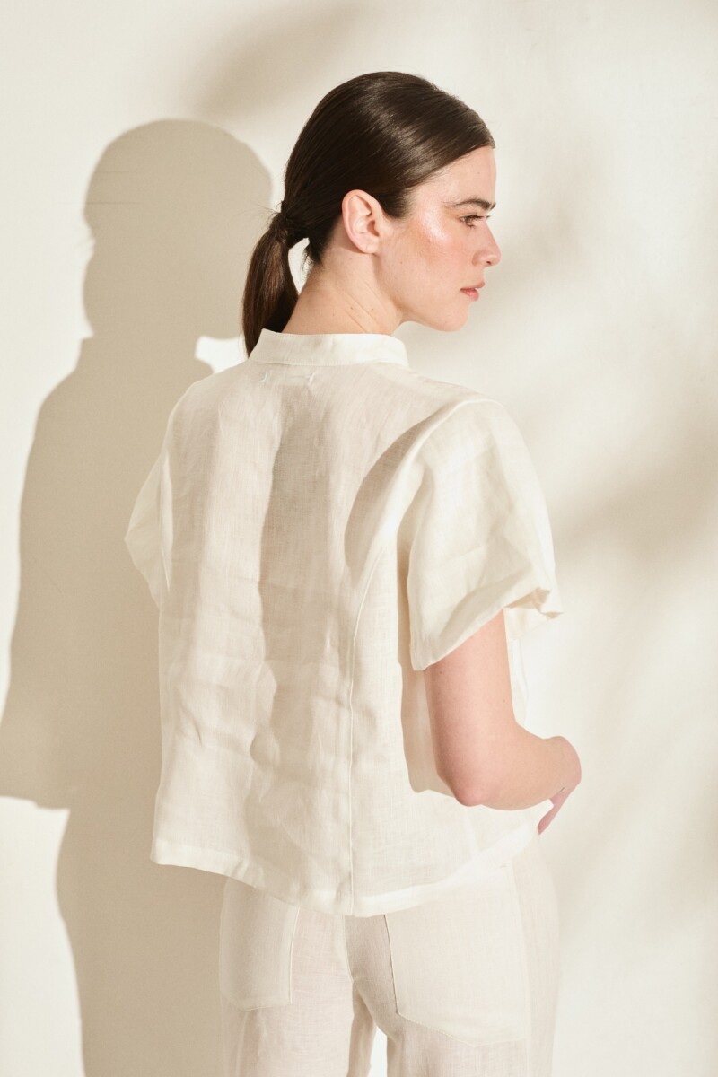 BLUSA TROPICAL Manteca