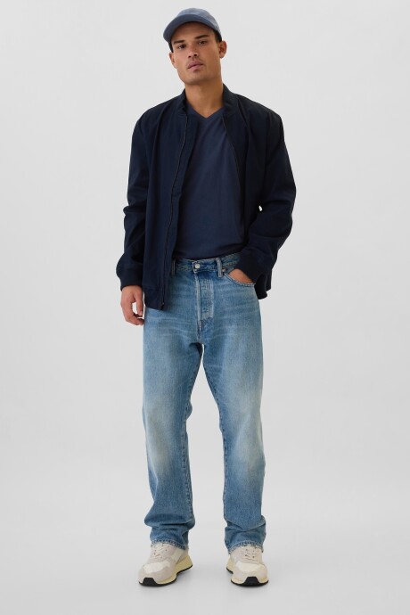 Remera Cuello V Mini Logo Gap Hombre Tapestry Navy