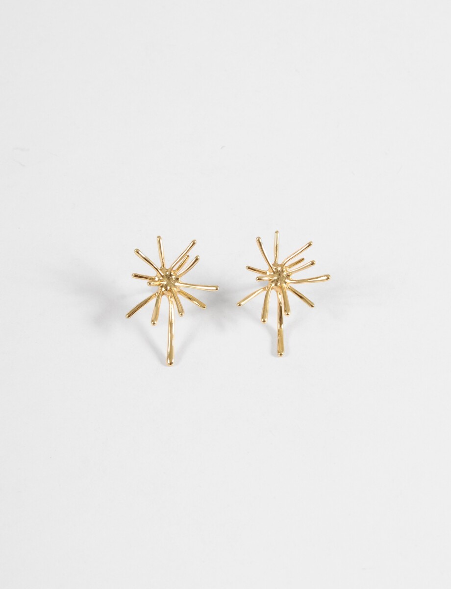 Caravanas sol acero - dorado 