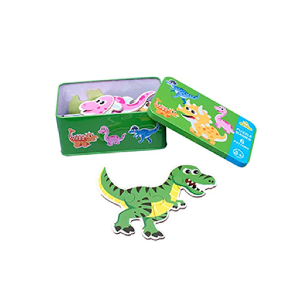 Puzzle Infantil Grande en Lata 6 en 1 - DINOSAURIO 