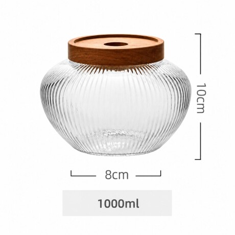 Frasco Organizador de Vidrio con Tapa de Madera 1000ml Frasco Organizador de Vidrio con Tapa de Madera 1000ml