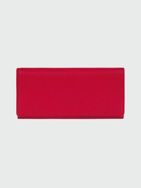 Longchamp - Billetera continental, Le Foulonné Rojo