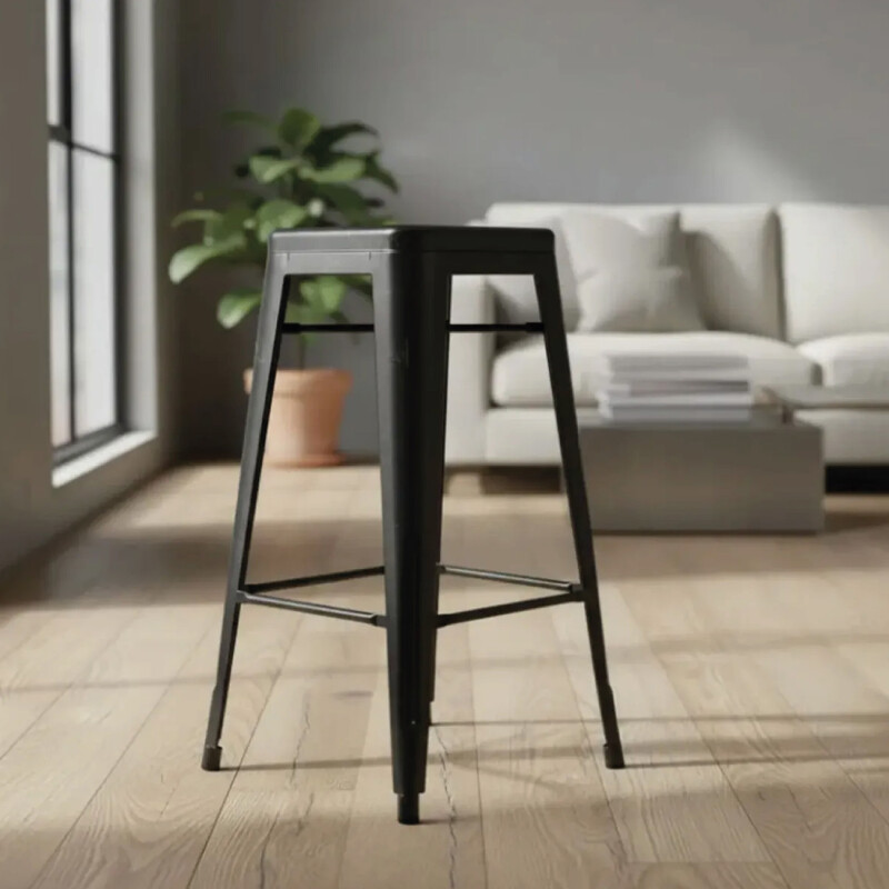 Taburete Tolix Hogar Pub Muebles Negro