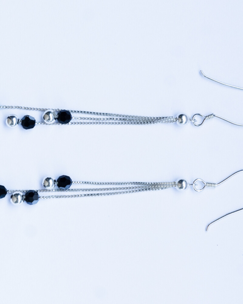 Caravanas tel aviv negras PLATEADO