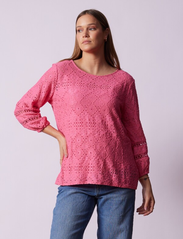 Blusa Broderie FUCSIA