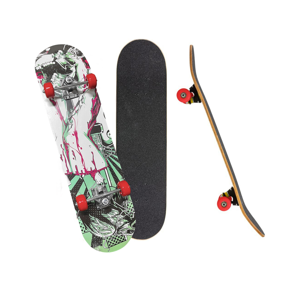 Skate Madera 7 Capas Con Lija Antideslizante Profesional - Variante Diseño Pierna 