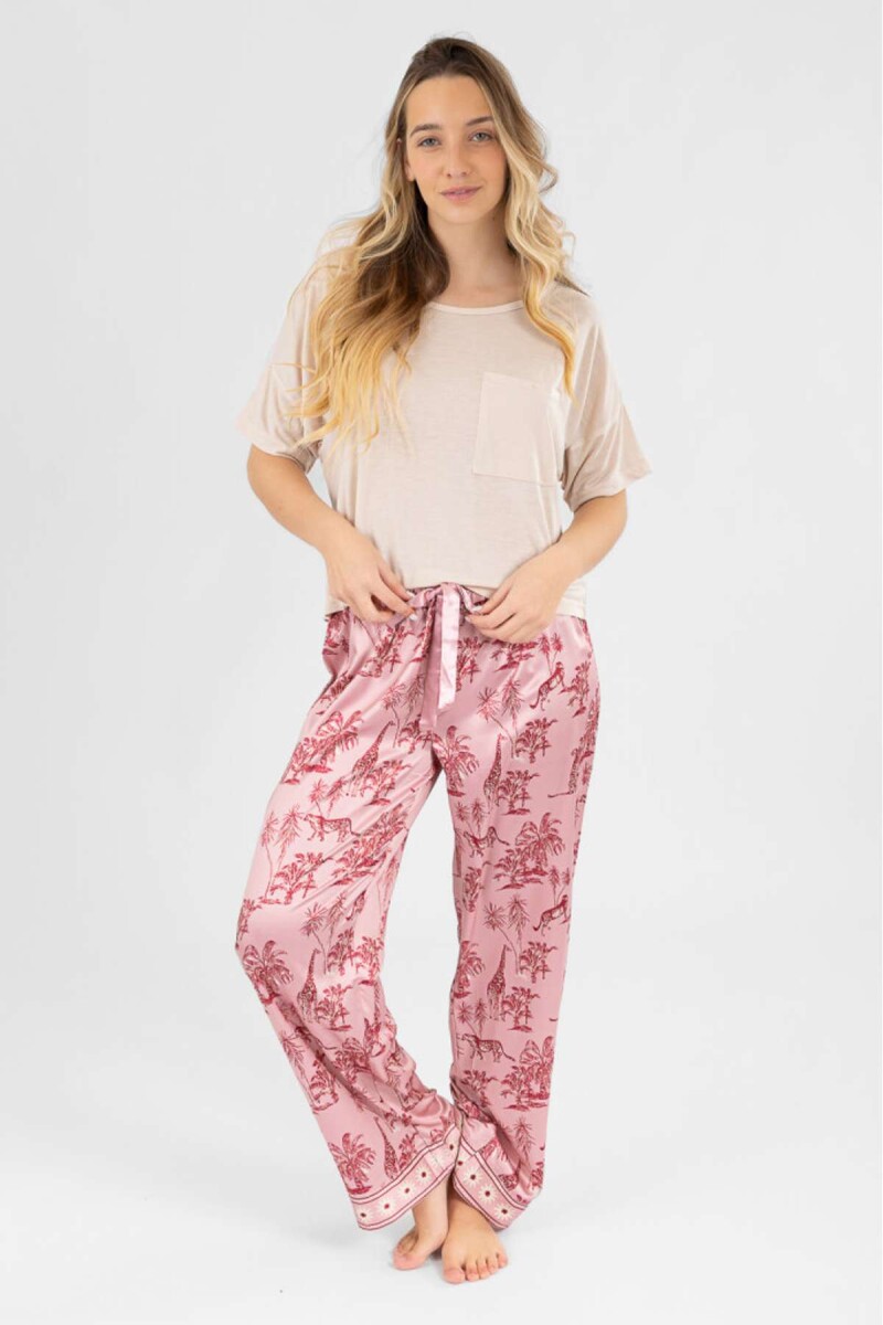 Animal jouy pant - Rosado 
