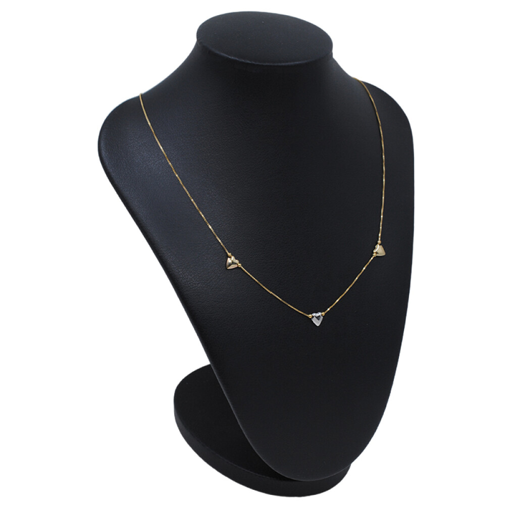 Cadena oro 18k con dijes corazones Cadena oro 18k con dijes corazones