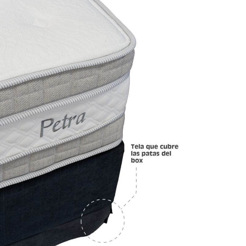 Conjunto Sommier Petra Cordoba Extra King Doble Lada Resortes 1.93x2.03x0.70 150Kg Conjunto Sommier Petra Cordoba Extra King Doble Lada Resortes 1.93x2.03x0.70 150kg