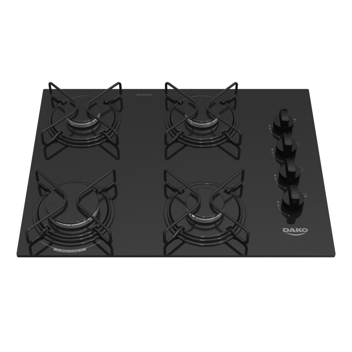 Anafe Dako 4 Hornallas Vidrio Templado Negro 2083 