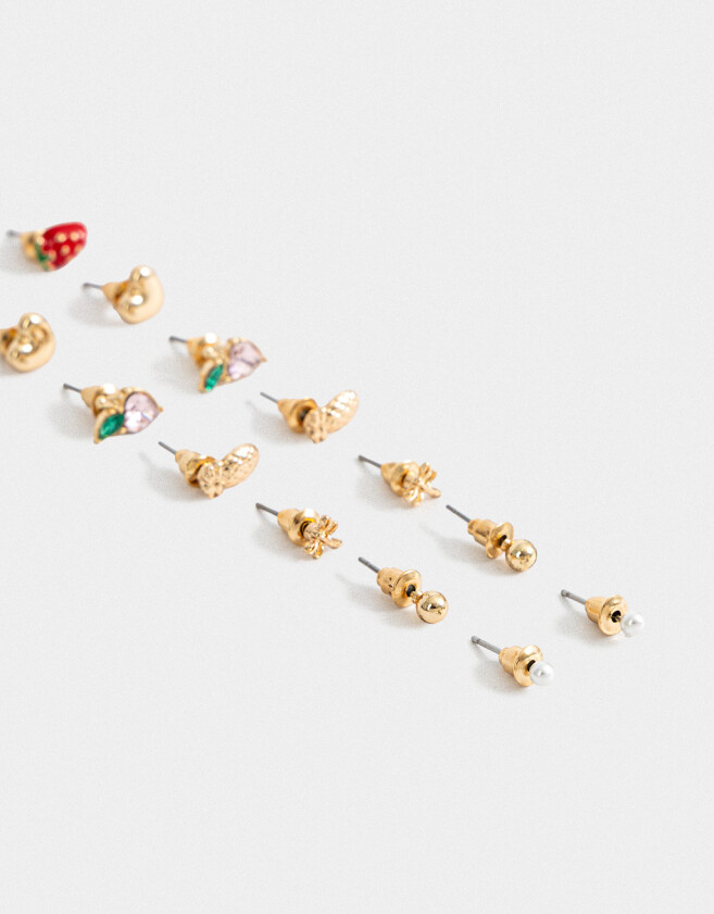 Aros Sets Frutas Sets De Aros Con Frutas - Dorado