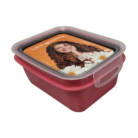 Pote Plástico Margarita Con Traba y División 630 ml U