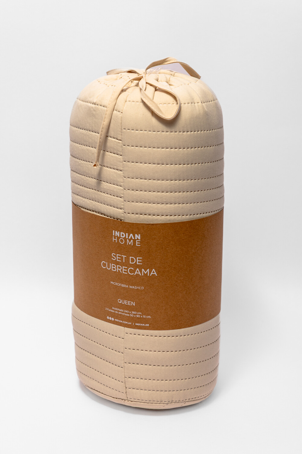 Cubrecama 2 Plazas Queen Microfibra Washed Taupe / Mink / Vison