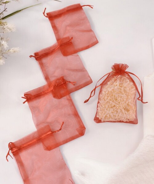 Pack x 100 - Bolsas organza 9x15 cm ROJO