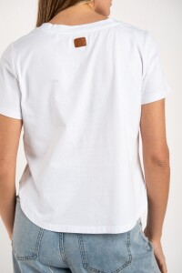 Remera Algodon Peinado Blanco