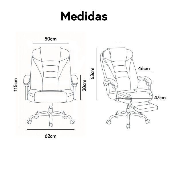 Silla Oficina Sillon Escritorio Ejecutiva Ergonomica Cuero con apoyapies IMBACK Color Blanco Silla Oficina Sillon Escritorio Ejecutiva Ergonomica Cuero con apoyapies IMBACK Color Blanco