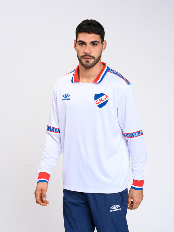 CAMISETA RETRO Nacional Hombre Blanco, Azul Royal, Rojo