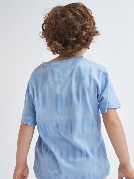 Camiseta manga corta Tye dye - Celeste