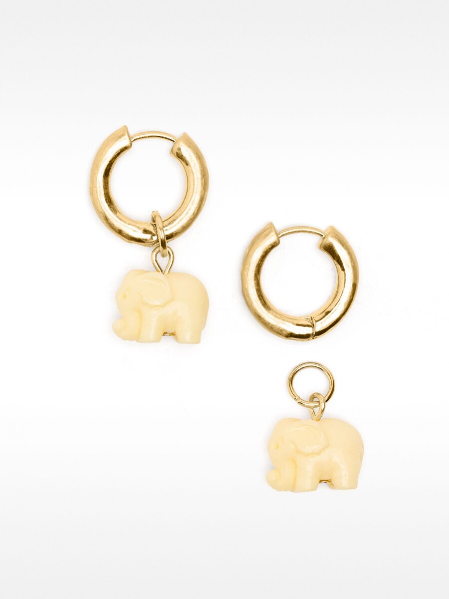 Aros Con Elefantes beige