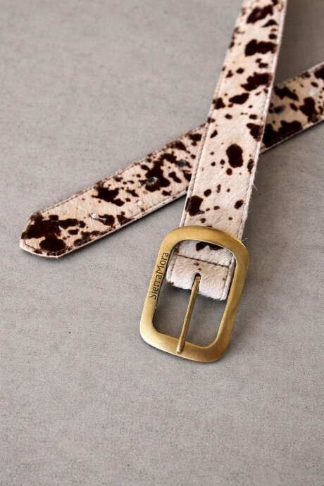 Total Print Belt Blanco / Dorado
