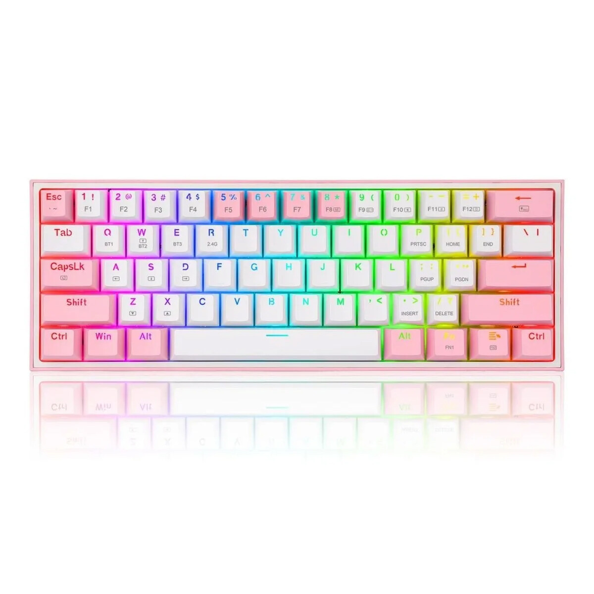 Teclado Gamer Inalambrico Redragon Fizz Pro K616 60 Pink 