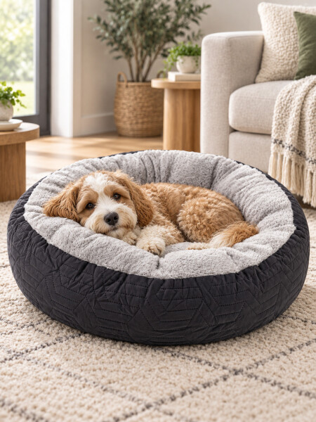 CAMA PERROS GRIS