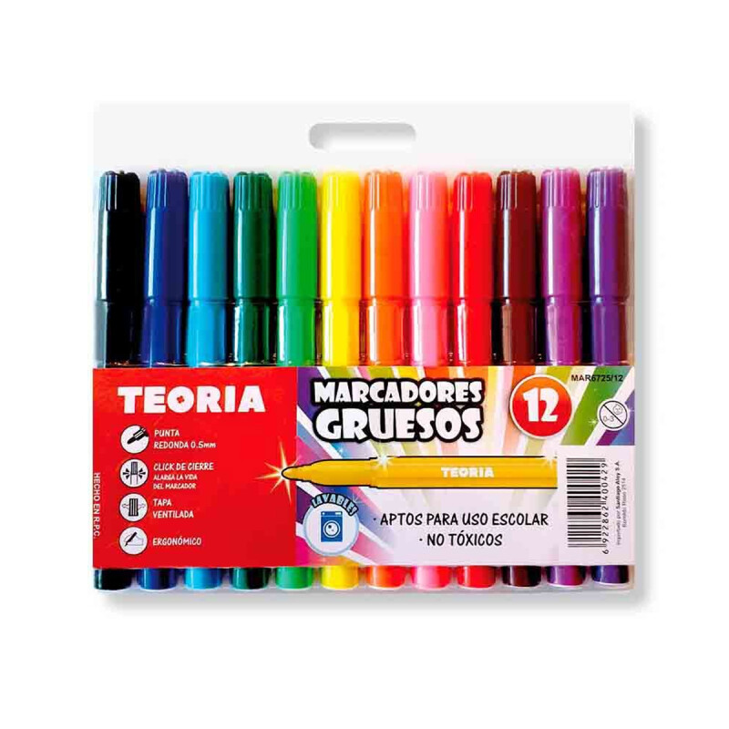 Marcadores gruesos Teoría+ x12 COLORES