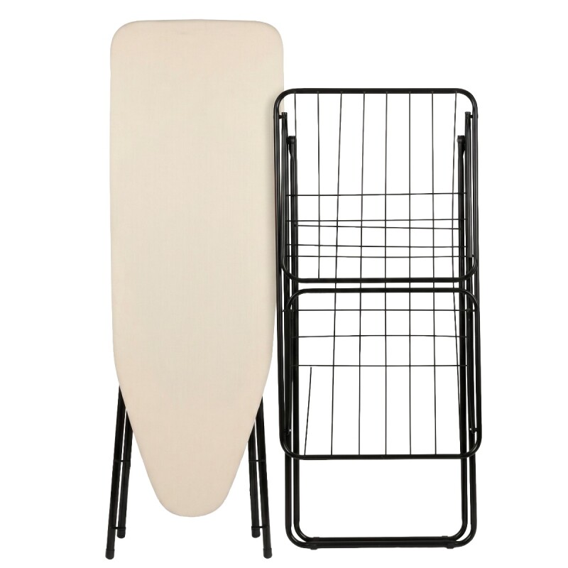 SET TENDEDERO/TABLA DE PLANCHAR METAL NEGRO Unica