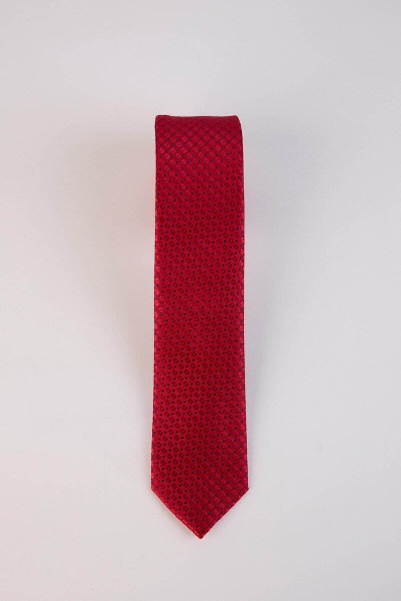 Corbata Microfibra - Rojo Rombos 